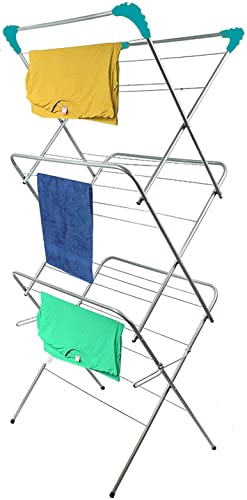Tradefirst 3-Tier Portable Clothes Airer - Adjustable Drying Rack for Indoor and Outdoor Use, 16 Metres in Blue - Image 4