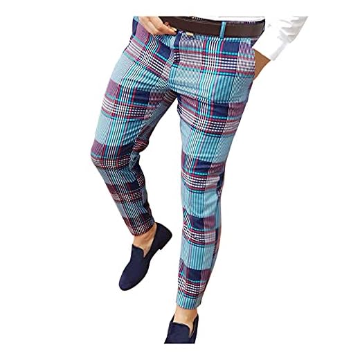 Générique Pantalons Slim Hommes,Overdose Pantalon de Sport Homme avec Poches Jogging Survêtement Gym Training Activewear Pantalon de Costume à Carreaux Leggings Outillage Sports De Plein Air Pantalon