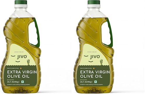 Image of Jivo Extra Virgin Olive Oil 2 litre | Imported from Spain | Contains Vitamin E | Low in Saturated Fat | Natural and Cold Pressed Cooking Oil | Ideal for Dressings, Salad and Soups, Dips & Marinades