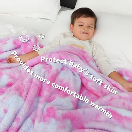 MUGD Soft Blankets Fleece Soft Fuzzy Throw Blanket Pink Warm Throw Blanket for Bed