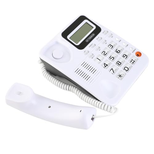 Téléphone filaire en matériau ABS robuste avec haut-parleur et écran d'identification d'appel