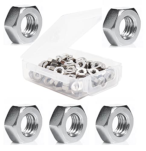binifiMux 100pcs 4-40 Hex Nuts Lock Nuts 304 Stainless Steel
