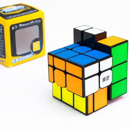 Image of Hawkister QiYi 3x3 Mirror Coloured Tiled Speed Cube | Professional Shape Mod with Durable Embedded Tiles | Black Stickerless 3x3x3 Cube for Smooth Turning, Stable 56mm Logic Puzzle