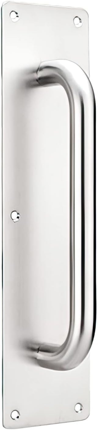 Thymart Stainless Steel Door Pull Handle 11.8 Inches Plate Commercial Door Handle - No Sharp Edge - Screws Included (Large, Rectangle, Pack-of-2Piece)