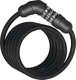ABUS Spiralkabelschloss Star 4508C/150 - Zahlenschloss aus 8 mm starkem Spiralkabel Sicherheitslevel 2 - Schwarz