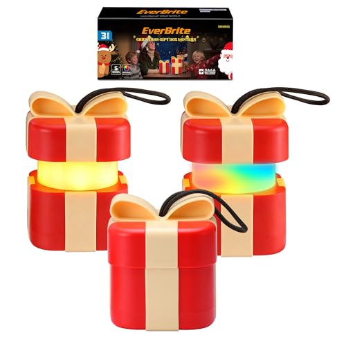 EverBrite 3er-Set Weihnachts-Geschenkbox-Laternen, Fünffarbige...