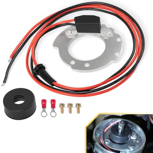 1244A Electronic Ignition Conversion Kit Compatible with Ford 4-Cylinder Tractors for Jubilee 500 600 700 800 Series, 12V Negative Ground, Side Mount Distributor, Points to Electronic Ignitor
