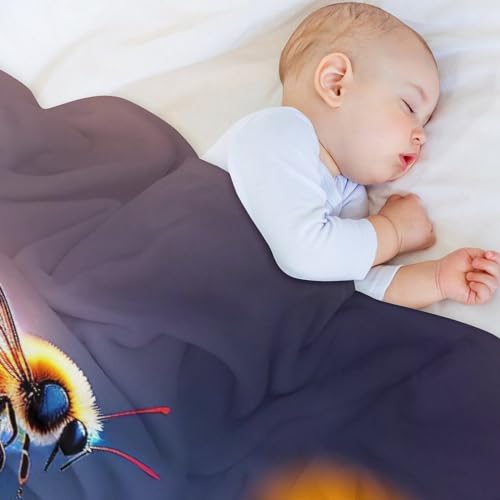 Manta de forro polar para sofá con diseño de abeja ideal para tardes de cine 4