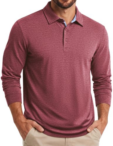 COOFANDY Poloshirt Herren Langarm Polo Shirt Langarmshirt | Langarm Polohemd Longsleeve Herren T Shirt, Regular Fit, Casual Business Golfshirt, S-4XL