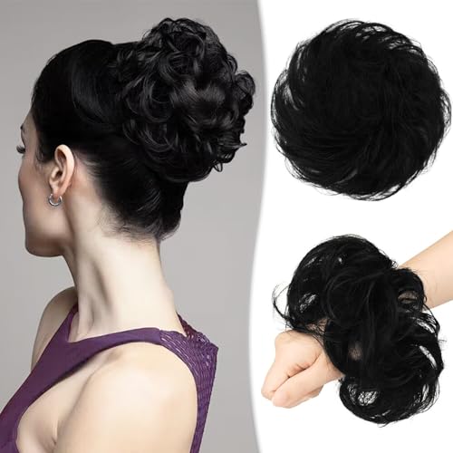 RUWISS Messy Bun Hair Piece Human Hair Bun Scrunchies Hair