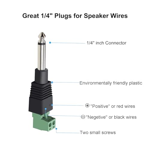 Conectores Jack 1/4 pulgadas para cable de audio 4 piezas miniatura 2