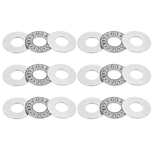 PATIKIL AXK1226 Thrust Needle Roller Bearings 12x26x4mm, 6 Pcs Chromium Steel Needle Roller Thrust Bearing with Washers for Conveyor Systems Machine Tools, Silver