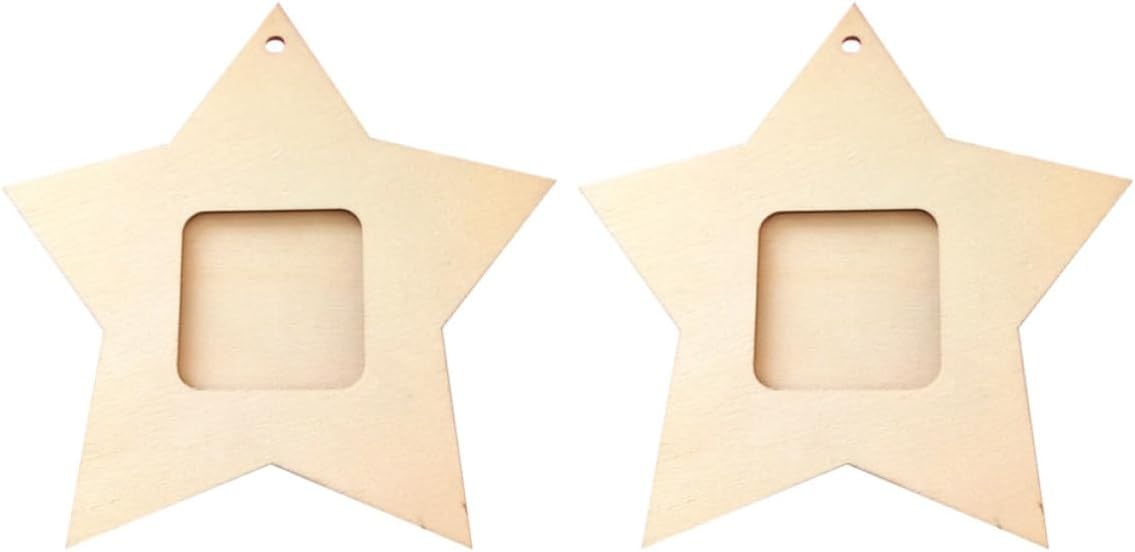 10pcs Mini Star Picture Frame Wooden Photo Holder