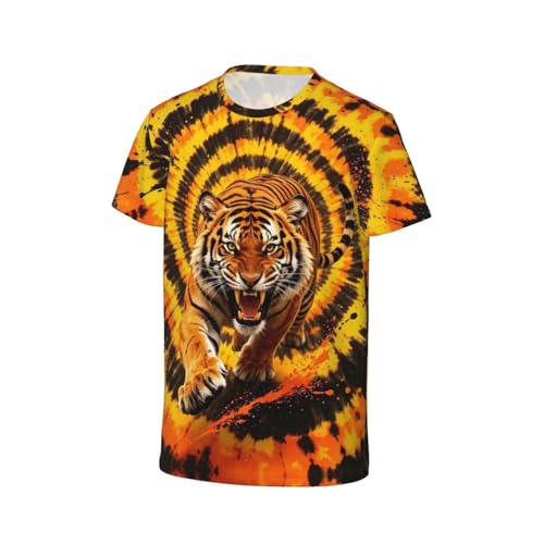 Image of Big Kids Tie Dye Shirt for Boys Girls Short Sleeve Hippie Tshirt Senior Tee