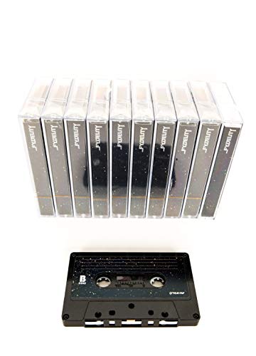 IMIXID/FYDELITY Blank C-60 Normal Bias Audio Cassette Tape 60 Minutes | 10 Pack | Mixed Tape: Black Chrome Gold Glitter