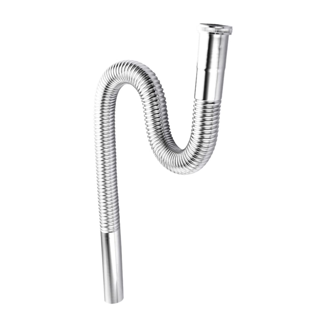 WRIST Drenaje del Fregadero del Baño, Drenaje Emergente del Baño con Tapón De Cesta Desmontable Conjunto De Drenaje del Fregadero De Latón con Manguera De Acero Inoxidable 304 Y Rebosadero,Marrón