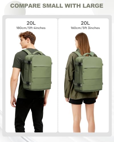 Image of coowoz Travel Backpack Carry On for Women Man Gym Backpack with Laptop Compartment Mochila de Viaje Teacher Personal Item Backpacks Rucksack Airplane Accessories Must Haves,Gray Green Small