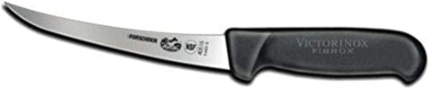 Victorinox Cutlery 6-Inch Curved Boning Knife, Black Fibrox Handle