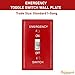 (5 Pack) Emergency Red Light Switch Cover Guard, Toggle Switch Wall Plate, 1-Gang Standard Size, Heavy Duty, Red Metal, With White Silk-Screened Lettering, Code Compliant, Noticeable