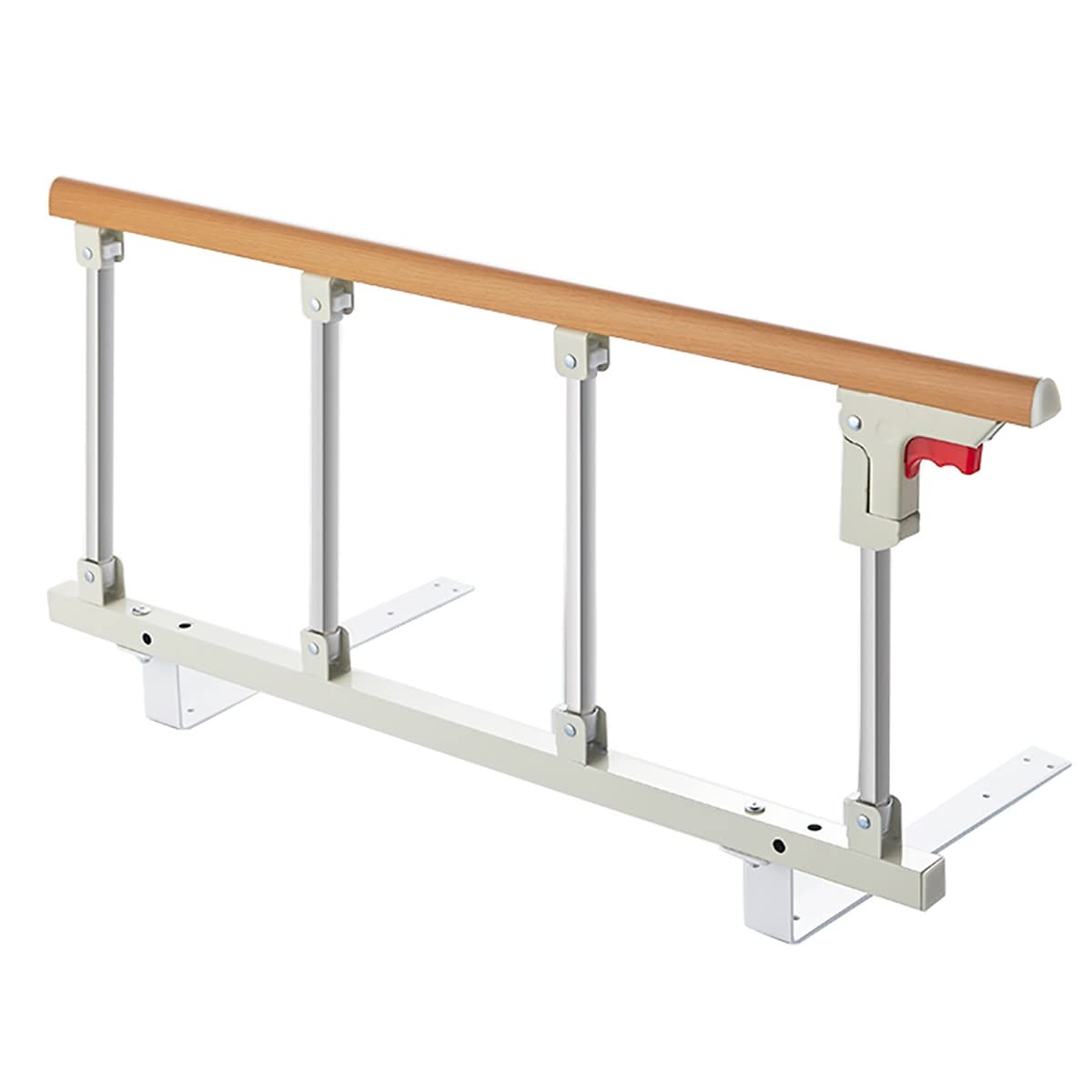 Barriera Letto, Griglia per letto pieghevole portatile per Anziani Adulti, Spondine Corrimano in Metallo per Casa, Ospedale, 95x40cm (Colore : Wood color)