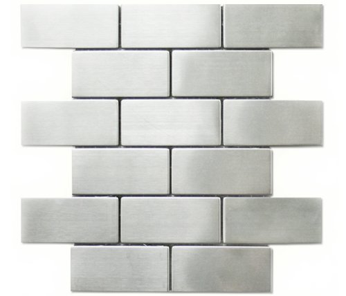 Stainless Steel Subway Brick Kitchen Backsplash Bathroom Mosaic Tile