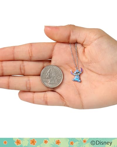 Collier Stitch Disney en argent sterling avec pendentif 3D de 45,7 cm