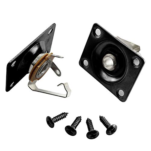 Ruiling 2Pcs Square Jack Output Plate Guitar Bass Jack Socket For Electric Guitar Parts And Accessories Black #TOP1