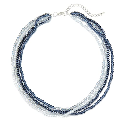 Noessla Multi-layer Crystals Beaded Choker Necklace for Women Colorful Boho Statement Necklace Trendy Costume Party Jewelry Mothers day Gifts for Mom