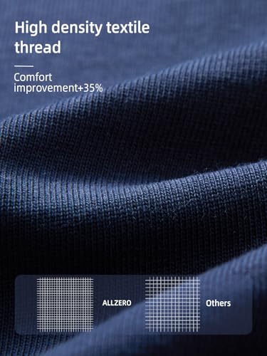 ALLZERO Graphic Tees for Men - Heavyweight Cotton Relaxed-Fit Crew Neck Short Sleeve Casual T-Shirt Navy-L