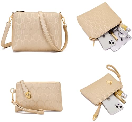 Image of Purse for Women Fashion Medium Shoulder Bag Crossbody Handbag Set 4PCS | Stylish Style,Chain Texture Design,with a Crossbody Strap,4-in-1 Multi-Style Purse Set