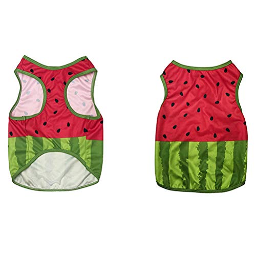 VILLCASE Adorable Pet Cooling Clothes Pet Dog Vest Watermelon Pattern Puppy T-Shirt Dog Summer Clothes (Size L)-Pet Costume - Image 4