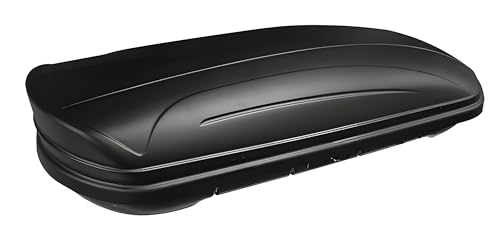 Dachbox VDPMAA320 320Ltr abschließbar schwarz matt + Dachträger/Relingträger VDP LION2 kompatibel mit Jeep Renegade (BU) (5 Türer) ab 14