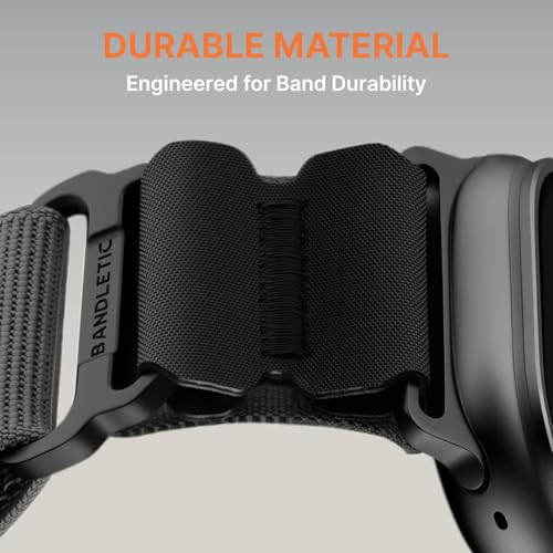 Image of Bandletic Compatible with Apple Watch Bands 44mm Men Women, Wide Tactical Stretchy Nylon Soft Sport Strap for iWatch 49mm(Ultra 3 /2 /1),46mm(11 /10),45mm(9 /8 /7),44mm(SE3 /SE2 /SE /6 /5 /4),42mm(3 /2 /1)