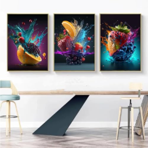 Affiches de fruits fraises et oranges pour sublimer votre cuisine