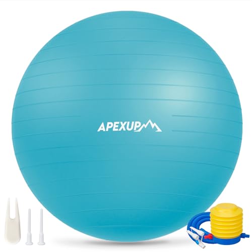 Image of APEXUP Yoga Ball, 660 lbs Anti-Burst Exercise Ball with Pump, 5 Sizes | Anti-Burst, Anti-Slip, SGS Certified, Strengthens Core, Improves Balance & Posture, Boosts Flexibility & Stability