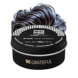 Hair Wax Black Pomade for Men 120g, 4.2oz | Strong Hold for Gray Coveraged | Water-Based Formula | Invigorating Woody Scent | Not Damage the Hair | THE GOOD GUYS BRAND