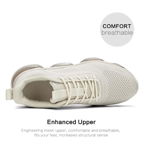 Image of Luogoks Womens Walking Running Shoes Air Cushion Basketball Sneakers Fashion Tennis Breathable Sport Gym Fitness Cross Trainers Shoes