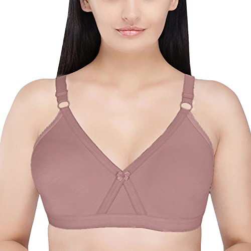 Image of Women's Poly Cotton Non-Padded Wire Free Full Coverage Bra
