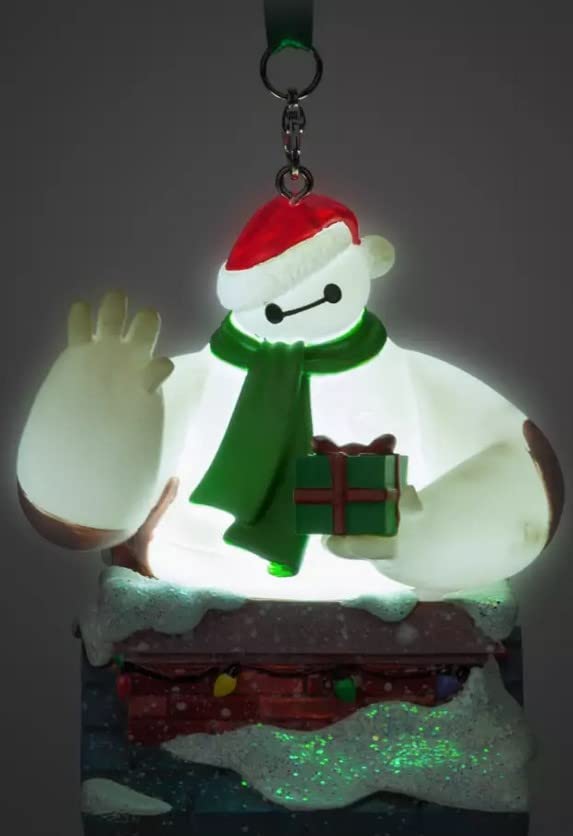 Disney Store Baymax Light-Up Hanging Ornament, Big Hero 6, Red, Green, Gold, Silver - Image 2