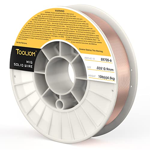 TOOLIOM ER70S-6 .035\"(0.9 mm) Mild Steel Mig Solid Welding Wire on 10-Pound Spool for TL-250M Pro
