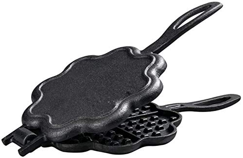sdSDGrw sartén, Gofrera de hierro fundido con forma corazón, for hornear gofres, sin revestimiento, antiadherente, espesante, apta for pasteles