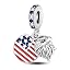 America Flag & Eagle Double Dangle Charm M1234