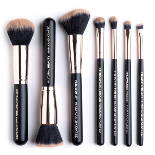 Kandi Koated Makeup Brushes Set with Faux Leather Travel Case [Rose Gold] Synthetic Makeup Brush Kit with Daily Affirmations by Kandi Burruss | Cruelty-Free | Beauty & Makeup - Thumbnail 4