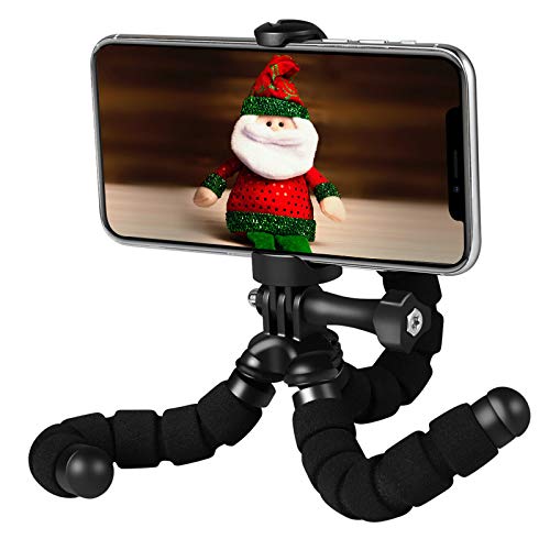 Fotopro Mini Tripod, Flexible Phone Tripod with Universal Clip for iPhone and Android Smartphone, Table Tripod Compatible with Action Camera and Mobile Phone