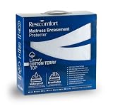 Rest Comfort Zippered Mattress Protector and Encasement - Bed Bug and Dust Mite Proof with Cotton Te
