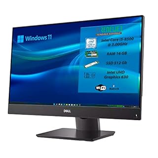 Pcrenewed Computer Desktop DELL 7460 All-In-One 23,8 Pollici con Intel Core i5-8500T Computer fisso Windows 11 Pro Preinstallato 16GB RAM 512GB SSDWiFi bluetooth Office 2021 (Ricondizionato)