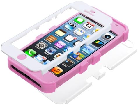 MYBAT IPHONE5HPCTUFFSO016NP Premium TUFF Case for iPhone 5 - 1 Pack - Retail Packaging - Ivory White/Light Pink