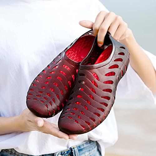 HYDLONGR Men's Women's Lightweight Breathable Non-Slip Garden Sandals Quick-Drying Hole Water Shoes Beach Kayaking Shoes Black Red 11 Women/ 9.5 Men by HYDLONGR - Used condition - Image 6