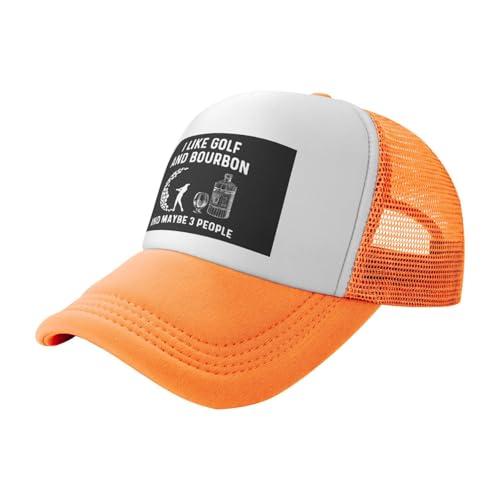 I Like Golf and Bourbon and Maybe 3 People Trucker Hat Snapback Mesh Baseball Cap Unisex