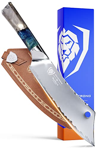 Dalstrong Chef & Cleaver Hybrid Knife - The 'Crixus' - 8 Inch - Valhalla Series - 9Cr18Mov Hc Steel - Resin & Wood Handle - Razor Sharp Chef's Knife - W/Leather Sheath #TOP23